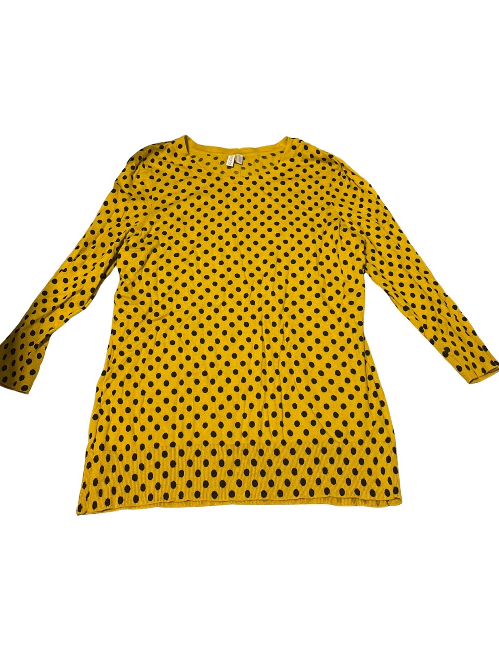 Madison The Label Yellow Polka Dot Knit Sweater